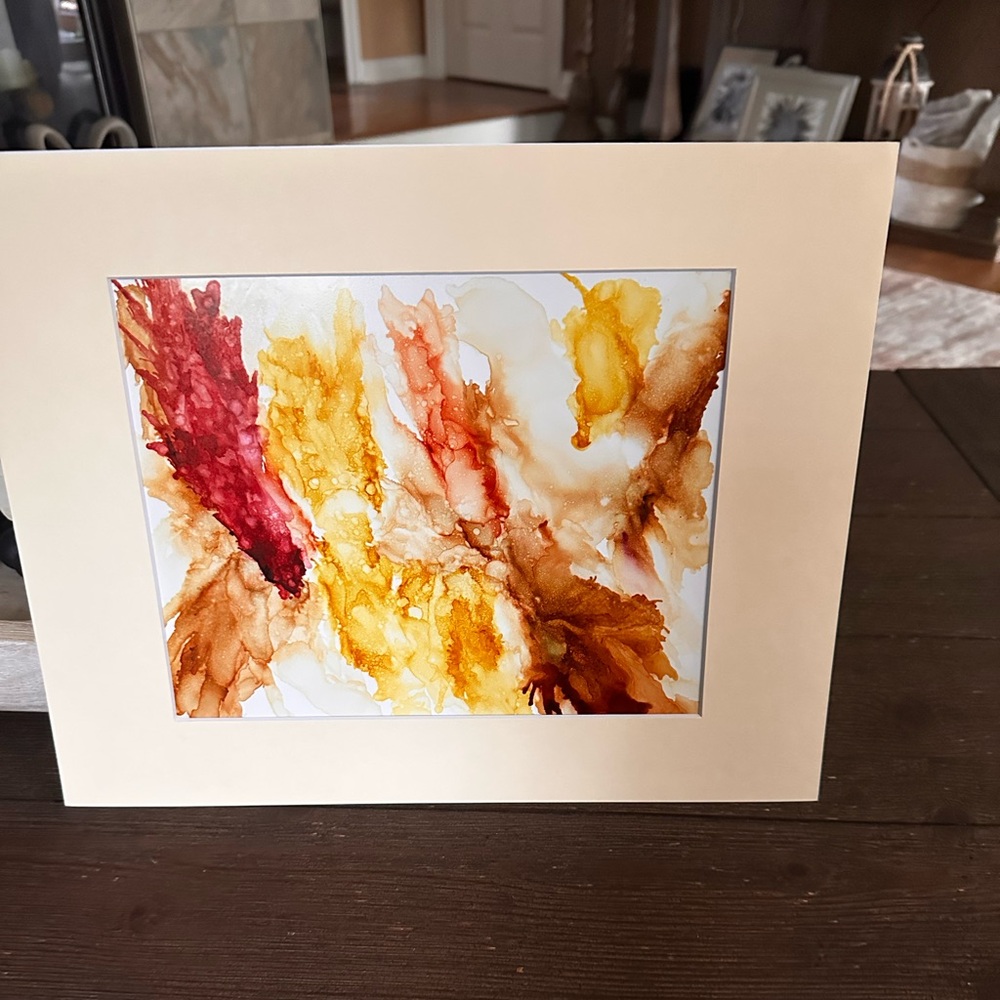 Hand made one of a kind abstract original alcohol ink wall art painting
